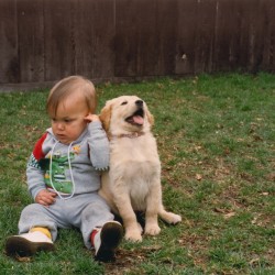 Kevin Anderson and Cookie when she was three months old.